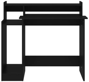 Secretária com luzes LED 97x45x90 cm derivados de madeira preto