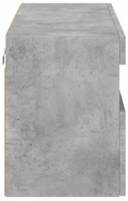 Móvel de parede p/ TV c/ luzes LED 80x30x40 cm cinza cimento