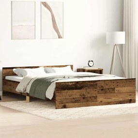 vidaXL Estrutura de cama sem colchão 120x200cm madeira velha