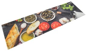 Tapete de cozinha lavável 45x150 cm veludo padrão vinho/jantar