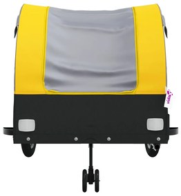 Reboque para bicicleta 45 kg ferro preto e amarelo