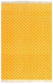 vidaXL Tapete Kilim em algodão 160x230 cm com padrão amarelo