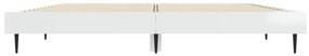 Estrutura de cama 135x190 cm derivados madeira branco brilhante