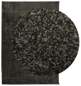 Tapete de pelo alto aspeto brilhante HUARTE 140x200cm antracite