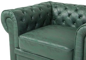 Poltrona em pele sintética verde CHESTERFIELD Beliani