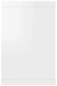 Prateleiras parede cúbicas 2 pcs deriv. madeira branco brilh.