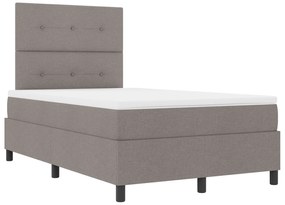 Cama Box Spring com Colchão Taupe 120x200 cm de Tecido