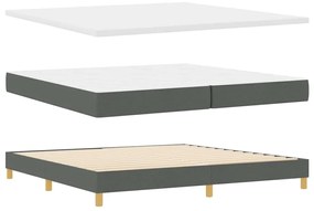 Cama Box Spring com Colchão Cinza Escuro 200x200 cm Tecido