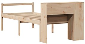 Cama com estante sem colchão 100x200 cm pinho maciço