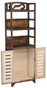 Armário expositor 46x24x140 cm paulownia maciça castanho-escuro
