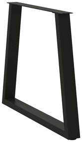 Mesa de jantar pernas 2 pcs forma de V 70x(72-73,3)cm aço preto