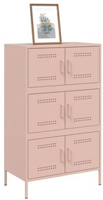 Aparador alto 68x39x113 cm aço rosa