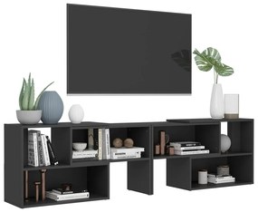 Móvel de TV 149x30x52 cm derivados de madeira cinza