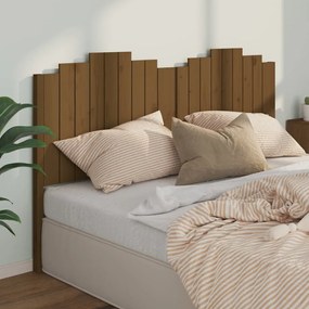 vidaXL Cabeceira de cama 186x4x110 cm pinho maciço castanho mel