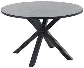 Mesa de jardim redonda em alumínio cinzento e preto ⌀ 120 cm MALETTO Beliani