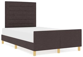 Cama vidaXL Castanho Escuro 120x200 cm Tecido