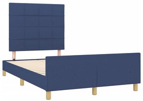 Estrutura de cama sem colchão 120x190 cm tecido azul