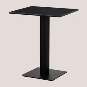 Square Livanto Marble Bar Table Mármore Nero Marquina & ↔︎ 60 Cm & Preto - Sklum