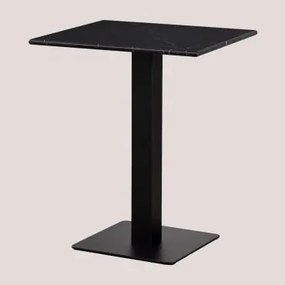 Square Livanto Marble Bar Table Mármore Preto & ↔︎ 60 Cm & Preto - Sklum