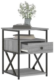Mesas de cabeceira 2 pcs derivados madeira sonoma cinza