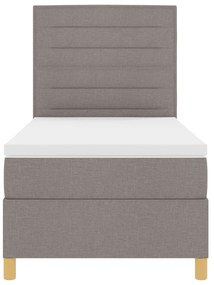Cama Box Spring com Colchão Taupe 80x200 cm Tecido