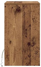 Criado-mudo LED 2 pcs Madeira antiga 38 x 34 x 61 cm Aglomerado