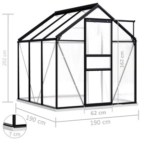 Estufa com base alumínio antracite 3,61 m²