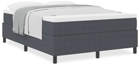 Cama Box Spring com Colchão Cinza Escura 160x200 cm Tecido de Veludo C