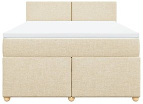 Cama com molas/colchão 140x190 cm tecido cor creme