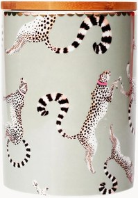 Pote de arrumação em porcelana fine bone china Cheetah