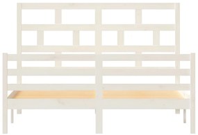 Estrutura de cama 160x200 cm madeira de pinho maciça branco