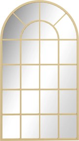 HOMCOM Espelho verrière arco estilo industrial janela arcade metal 110 x 65 cm dourado | Aosom Portugal
