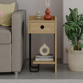 Mesa de Cabeceira Sirius Right – Carvalho – 32x61x30 cm