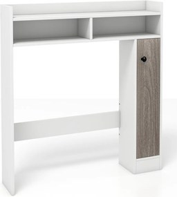 Armario de casa de banho com prateleiras ajustáveis e porta 88 cm x 18 cm x 100 cm Branco