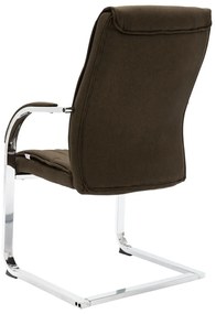 Cadeira de escritório cantilever em tecido castanho