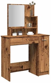 Toucador com espelho 86,5x35x136 cm madeira velha