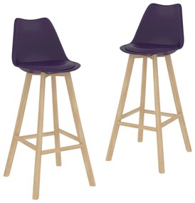 vidaXL Bancos de bar 2 pcs couro artificial roxo-escuro