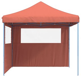 Tenda p/ festas pop-up dobrável 2 paredes laterais terracotta