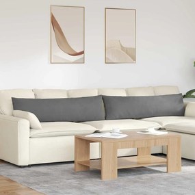 vidaXL Travesseiros de Sofá 2 pcs Cinza Escuro 145 x 40 cm tecido