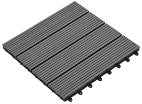 Ladrilhos de pavimento 22 pcs WPC 2m² 30x30 cm cinzento