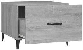 Mesas de centro + pernas de metal 2pcs 50x50x40 cm sonoma cinza