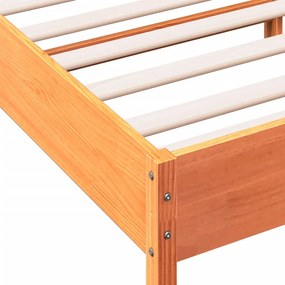 Cama sem colchão 90x190 cm madeira de pinho maciça castanho-mel