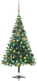 vidaXL Árvore de Natal artificial pré-iluminada com bolas 230 ramos