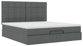 Estrutura de cama otomana com colchão 180x200cm cinzento escuro
