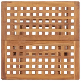 3 pcs conj. jantar dobrável exterior c/ almofadão teca maciça