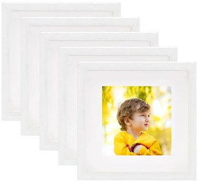 vidaXL Molduras 3D 5 pcs 23x23 cm para fotografia de 13x13 cm branco