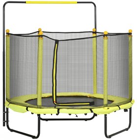 Trampolim Infantil Ø110 cm Trampolim para Crianças de 1-10 Anos com Rede de Segurança Barra Ajustável para Interior e Exterior Ø140x120-140 cm Amarelo