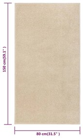 Tapete de pelo curto 80x150 cm bege
