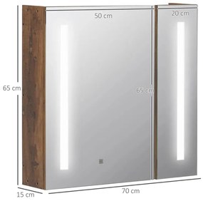 Armário Evani com Espelho e Luz LED - Design Moderno