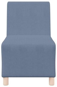 Sofá Chiar 3 pcs Azul 55 x 74 x 82 cm Tecido de veludo côtelé